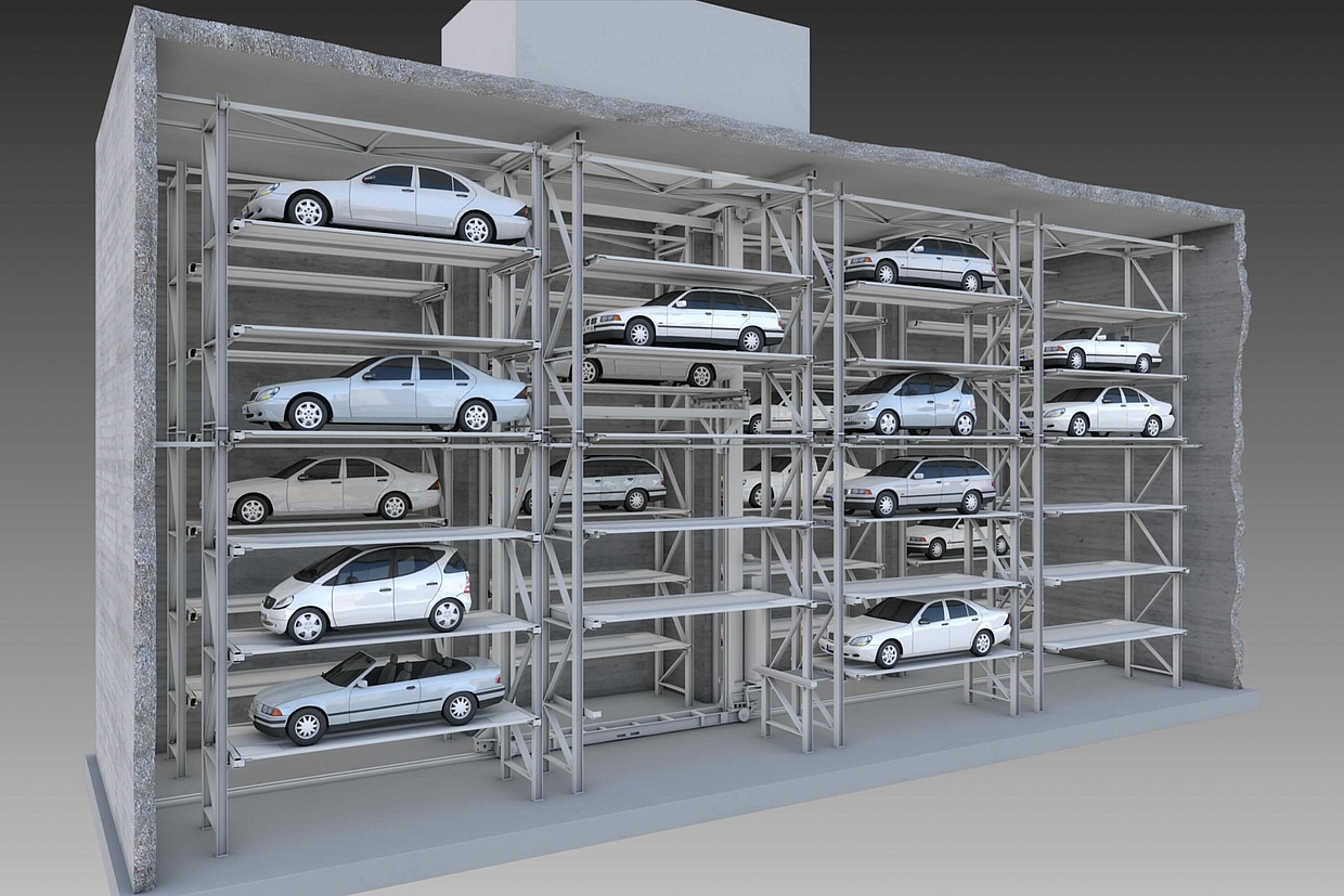 grafik-mastervarior3c-darstellung Regalsystem Vollautmatisches Parksystem MasterVario R3C